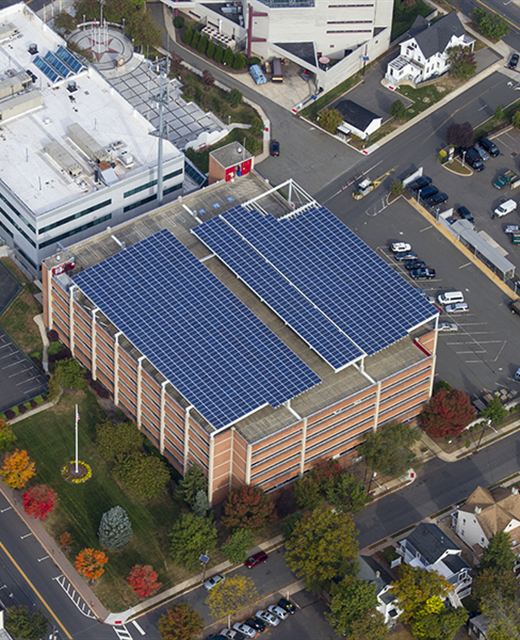 Solar canopy atop the Somerset parking deck