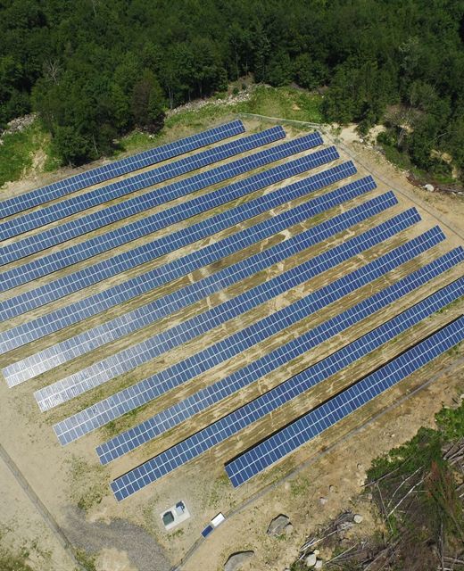 Aerial view of the Clarksburg community solar array